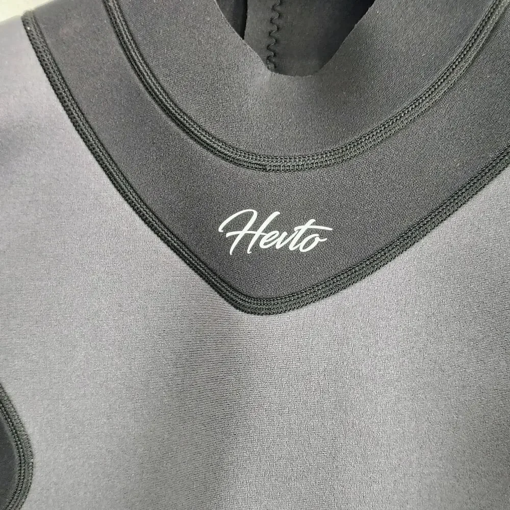 Hevto Black Dive WetSuit Shorty Unisex Size XL Back Zip Neoprene Water Sport NEW